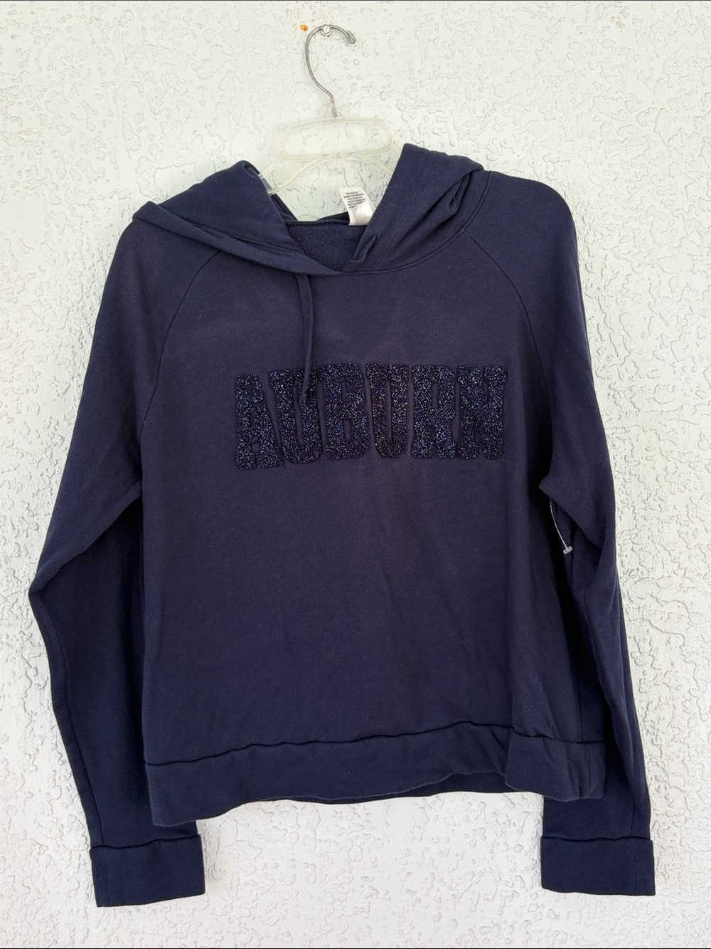 PINK Victoria's Secret Navy Embellished Hoodie Sweatshirt AUBURN size L